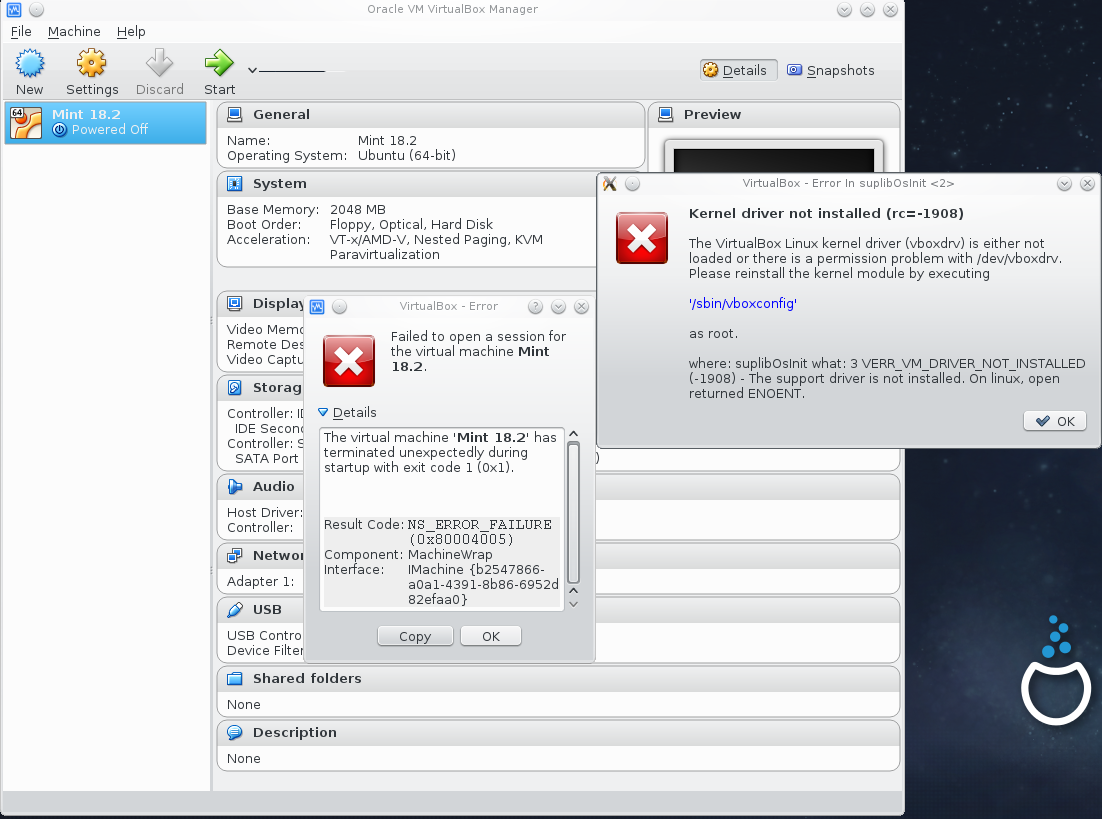 Virtualbox - Kernel Driver problem on start of machine.png
